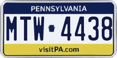 PA license plate MTW4438