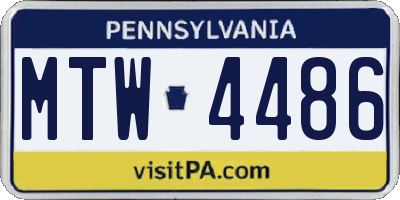 PA license plate MTW4486