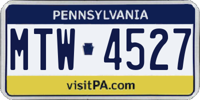 PA license plate MTW4527