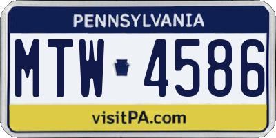 PA license plate MTW4586
