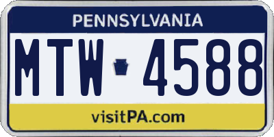 PA license plate MTW4588
