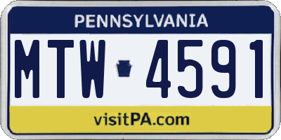 PA license plate MTW4591