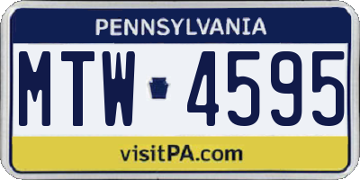 PA license plate MTW4595