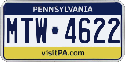 PA license plate MTW4622