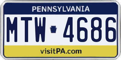 PA license plate MTW4686