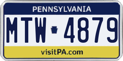 PA license plate MTW4879