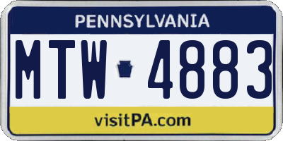 PA license plate MTW4883