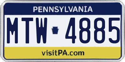 PA license plate MTW4885