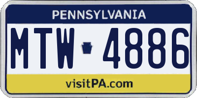PA license plate MTW4886