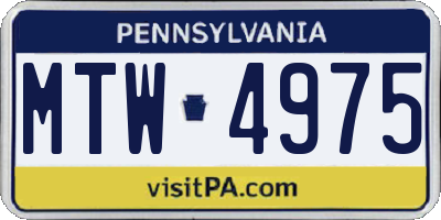PA license plate MTW4975