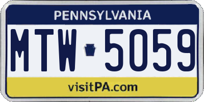 PA license plate MTW5059