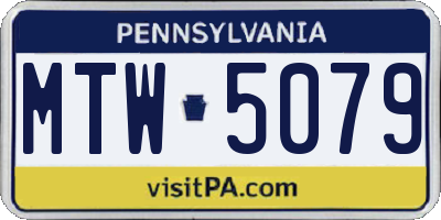 PA license plate MTW5079