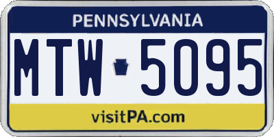 PA license plate MTW5095