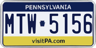 PA license plate MTW5156