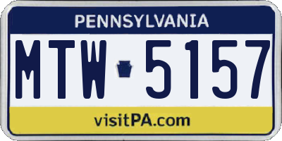 PA license plate MTW5157