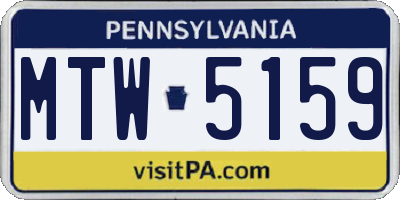 PA license plate MTW5159