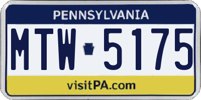 PA license plate MTW5175