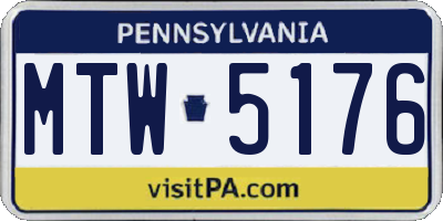 PA license plate MTW5176