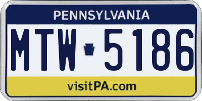 PA license plate MTW5186