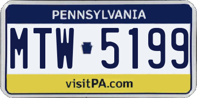 PA license plate MTW5199