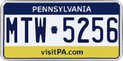 PA license plate MTW5256