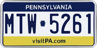 PA license plate MTW5261