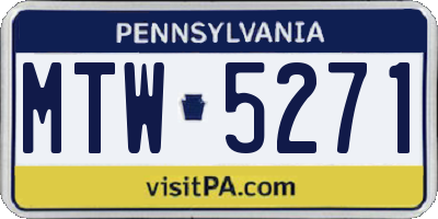 PA license plate MTW5271