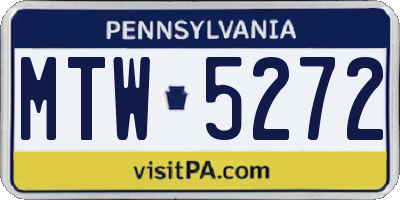 PA license plate MTW5272