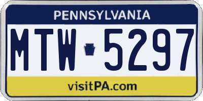 PA license plate MTW5297