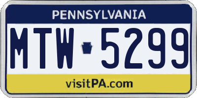 PA license plate MTW5299
