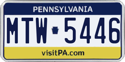 PA license plate MTW5446