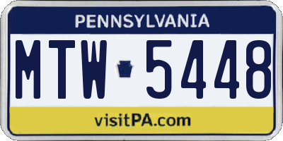PA license plate MTW5448