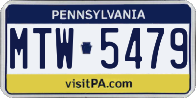 PA license plate MTW5479