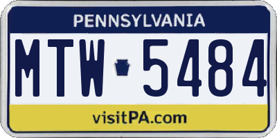 PA license plate MTW5484