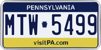PA license plate MTW5499