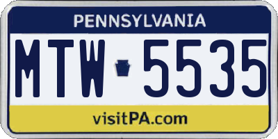 PA license plate MTW5535