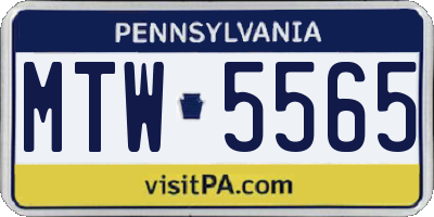 PA license plate MTW5565