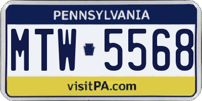 PA license plate MTW5568