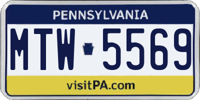 PA license plate MTW5569