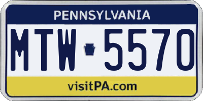 PA license plate MTW5570