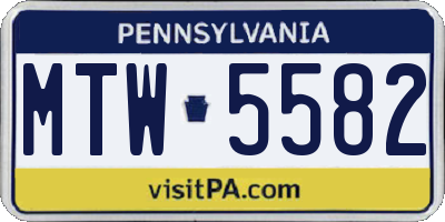 PA license plate MTW5582