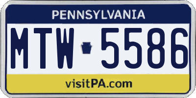 PA license plate MTW5586