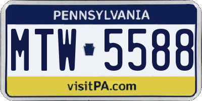 PA license plate MTW5588