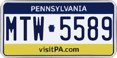 PA license plate MTW5589