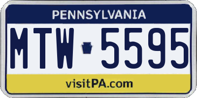 PA license plate MTW5595