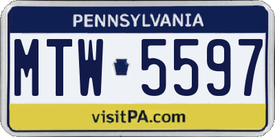 PA license plate MTW5597