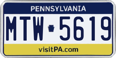 PA license plate MTW5619