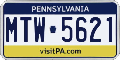 PA license plate MTW5621