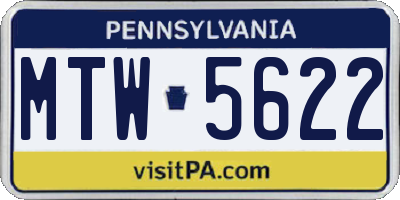 PA license plate MTW5622
