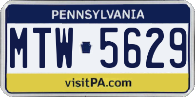 PA license plate MTW5629